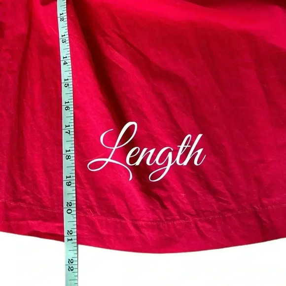 GAP Off-Shoulder Eyelet Bell-Sleeve Top Red Navy Embroidery Cotton blouse - Picture 8 of 12